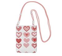 XZDAL Borsa a tracolla a forma di cuore per cellulare, nera, da donna, alla moda e regolabile, leggera per l'uso quotidiano, rosa, Taglia unica
