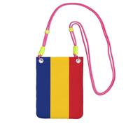 XZDAL Borsa a tracolla da donna, con bandiera della Romania, nera, alla moda, regolabile, leggera, per uso quotidiano, Fucsia, Taglia unica