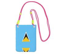 XZDAL Borsa a tracolla per cellulare con bandiera di Santa Lucia, nera, da donna, alla moda, regolabile, leggera, per uso quotidiano, Fucsia, Taglia unica