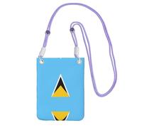 XZDAL Borsa a tracolla per cellulare con bandiera di Santa Lucia, nera, da donna, alla moda, regolabile, leggera, per uso quotidiano, Viola, Taglia unica
