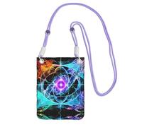 XZDAL Borsa a tracolla per cellulare da donna, a forma di otto, con spazio spaziale, nera, alla moda e regolabile, leggera per l'uso quotidiano, Viola, Taglia unica