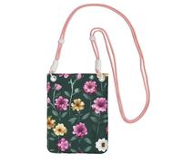 XZDAL Borsa a tracolla per cellulare da donna, con bellissimi fiori viola, alla moda e regolabile, leggera per l'uso quotidiano, rosa, Taglia unica
