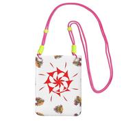XZDAL Borsa a tracolla per cellulare da donna, con rotazione a otto vie, nera, alla moda e regolabile, leggera per l'uso quotidiano, Fucsia, Taglia unica