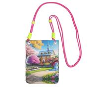 XZDAL Borsa a tracolla per cellulare da donna, motivo unicorno, fiaba, nera, alla moda e regolabile, leggera per l'uso quotidiano, Fucsia, Taglia unica