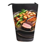 XZDAL Delizioso astuccio con carne alla griglia con design espandibile, portatile e leggero, per cancelleria, piccoli oggetti