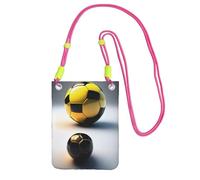XZDAL Due palloni da calcio di diverse dimensioni borsa a tracolla per telefono cellulare nero per le donne, alla moda e regolabile, leggera per l'uso quotidiano, Fucsia, Taglia unica