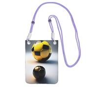 XZDAL Due palloni da calcio di diverse dimensioni borsa a tracolla per telefono cellulare nero per le donne, alla moda e regolabile, leggera per l'uso quotidiano, Viola, Taglia unica
