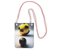 XZDAL Due palloni da calcio di diverse dimensioni borsa a tracolla per telefono cellulare nero per le donne, alla moda e regolabile, leggera per l'uso quotidiano, rosa, Taglia unica