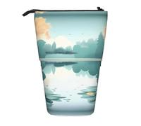 XZDAL Fallen Leaves on a Tranquil Lake, astuccio con design espandibile, portatile e leggero, per cancelleria, piccoli oggetti