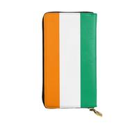 XZDAL Flag of Cote D'Ivoire Portafoglio lungo in pelle alla moda con slot per schede, tasca per contanti e sezione portamonete con cerniera