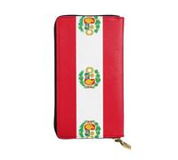 XZDAL Flag of Peru Portafoglio lungo in pelle alla moda con slot per schede, tasca per contanti e sezione portamonete con cerniera