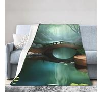 XZDAL Little Bridge in the East - Coperta invernale in flanella, 203 x 152 cm, leggera, calda, morbida, per letto, divano, campeggio, viaggi, uso domestico