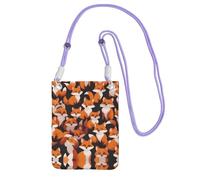 XZDAL lots of Cartoon Little Foxes, borsa a tracolla per cellulare, nera, da donna, alla moda e regolabile, leggera per l'uso quotidiano, Viola, Taglia unica
