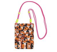 XZDAL lots of Cartoon Little Foxes, borsa a tracolla per cellulare, nera, da donna, alla moda e regolabile, leggera per l'uso quotidiano, Fucsia, Taglia unica