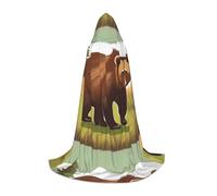 XZDAL Mantello con cappuccio L per adolescenti orso bruno che cammina lungo mantello costume cosplay festa in maschera carnevale