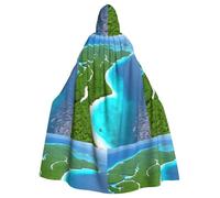 XZDAL Mantello con cappuccio per adulti "Un'isola nel mare", per Halloween, cosplay, feste in maschera