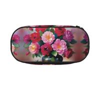 Xzdal Romance Blooms - Astuccio con stampa di fiori per riporre articoli di cancelleria o cosmetici, per soddisfare diverse esigenze di conservazione, Nero , Taglia unica, Beauty Case