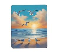 XZDAL Seagulls by the sea Tappetino per mouse multicolore in gomma ispessita con bordo bloccato, 25,4 x 30,5 cm, per ufficio, gioco, studio e scrivania