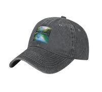 XZDAL Serene Waters - Berretto da baseball alla moda, in denim, unisex, con tesa piegata, per attività all'aperto, viaggi, sport, uso quotidiano, Rosa violaceo scuro, Taglia unica