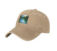XZDAL Serene Waters - Berretto da baseball alla moda, in denim, unisex, con tesa piegata, per attività all'aperto, viaggi, sport, uso quotidiano, Naturale, Taglia unica