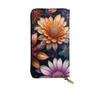 XZDAL Sunflower Welfare - Portafoglio lungo in pelle alla moda con scomparti per carte, tasca per contanti e portamonete con cerniera