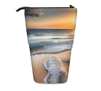 XZDAL Sunset Over The Waves, astuccio con design espandibile, portatile e leggero, per cancelleria, piccoli oggetti