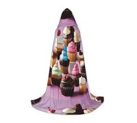 XZDAL Sweet Treats - Mantello con cappuccio S, per adolescenti, lungo, per cosplay, feste in maschera