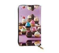 XZDAL Sweet Treats - Portafoglio lungo in pelle alla moda con scomparti per carte, tasca per contanti e portamonete con cerniera