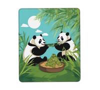 XZDAL Tappetino per mouse con due simpatici panda in gomma ispessita, multicolore, 25,4 x 30,5 cm, per ufficio, gioco, studio e scrivania