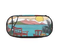 Xzdal Travel Bliss - Astuccio per matite con stampa, per riporre articoli di cancelleria o cosmetici, per soddisfare diverse esigenze di archiviazione, Nero , Taglia unica, Beauty Case