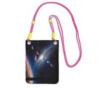 XZDAL Un affascinante universo borsa a tracolla per telefono cellulare nero per le donne, alla moda e regolabile, leggera per l'uso quotidiano, Fucsia, Taglia unica