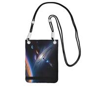 XZDAL Un affascinante universo borsa a tracolla per telefono cellulare nero per le donne, alla moda e regolabile, leggera per l'uso quotidiano, Nero , Taglia unica