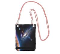 XZDAL Un affascinante universo borsa a tracolla per telefono cellulare nero per le donne, alla moda e regolabile, leggera per l'uso quotidiano, rosa, Taglia unica