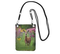XZDAL Una bella borsa a tracolla per cellulare con cervo, nera, da donna, alla moda e regolabile, leggera per l'uso quotidiano, Nero , Taglia unica