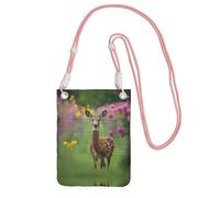 XZDAL Una bella borsa a tracolla per cellulare con cervo, nera, da donna, alla moda e regolabile, leggera per l'uso quotidiano, rosa, Taglia unica
