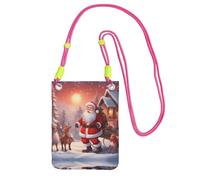 XZDAL Winter Santa Claus Crossbody - Borsa a tracolla per cellulare, da donna, alla moda, regolabile, leggera, per uso quotidiano, Fucsia, Taglia unica