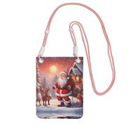 XZDAL Winter Santa Claus Crossbody - Borsa a tracolla per cellulare, da donna, alla moda, regolabile, leggera, per uso quotidiano, rosa, Taglia unica