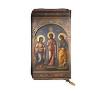 XZDCAL A Divine Frescoes - Portafoglio lungo in pelle alla moda per ragazze e donne con scomparti multipli, nero, taglia unica, Nero , Taglia unica