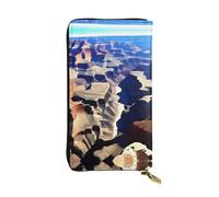XZDCAL A Grand Canyon - Portafoglio lungo in pelle alla moda per ragazze e donne con scomparti multipli, nero, taglia unica, Nero , Taglia unica