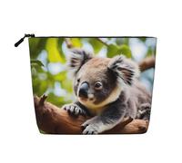XZDCAL A little koala, astuccio per trucco monostrato effetto lino con cerniera per soddisfare le tue esigenze quotidiane o di viaggio, nero, taglia unica, Nero , Taglia unica