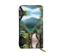 XZDCAL A Nature Adventure, portafoglio lungo in pelle alla moda per ragazze e donne con scomparti multipli, nero, taglia unica, Nero , Taglia unica