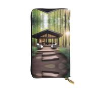 XZDCAL A Outdoor Escape - Portafoglio lungo in pelle alla moda per ragazze e donne con scomparti multipli, nero, taglia unica, Nero , Taglia unica