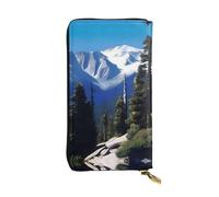 XZDCAL A Sierra Peaks - Portafoglio lungo in pelle alla moda per ragazze e donne con scomparti multipli, nero, taglia unica, Nero , Taglia unica