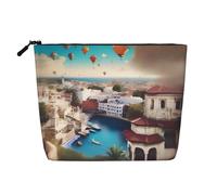 XZDCAL A Travel Dreams - Astuccio per trucchi a strato singolo, effetto lino, con cerniera, per le tue esigenze quotidiane o di viaggio, nero, taglia unica, Nero , Taglia unica