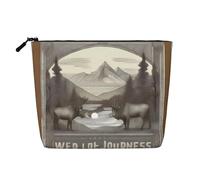 XZDCAL A Wild Journeys - Astuccio per trucco monostrato effetto lino con cerniera per soddisfare le tue esigenze quotidiane o di viaggio, nero, taglia unica, Nero , Taglia unica