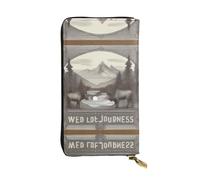 XZDCAL A Wild Journeys - Portafoglio lungo in pelle alla moda per ragazze e donne con scomparti multipli, nero, taglia unica, Nero , Taglia unica