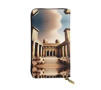 XZDCAL aAncient Wonders - Portafoglio lungo in pelle alla moda per ragazze e donne con scomparti multipli, nero, taglia unica, Nero , Taglia unica