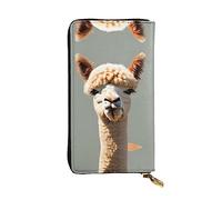 XZDCAL Alpaca avatar - Pochette lunga in pelle alla moda, per ragazze e donne, con scomparti multipli, colore nero, taglia unica, Nero , Taglia unica