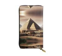 XZDCAL Ancient Wonders - Portafoglio lungo in pelle alla moda per ragazze e donne con scomparti multipli, nero, taglia unica, Nero , Taglia unica