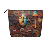 XZDCAL Artistic Wonder - Astuccio per trucco monostrato effetto lino con cerniera per le tue esigenze quotidiane o di viaggio, nero, taglia unica, Nero , Taglia unica